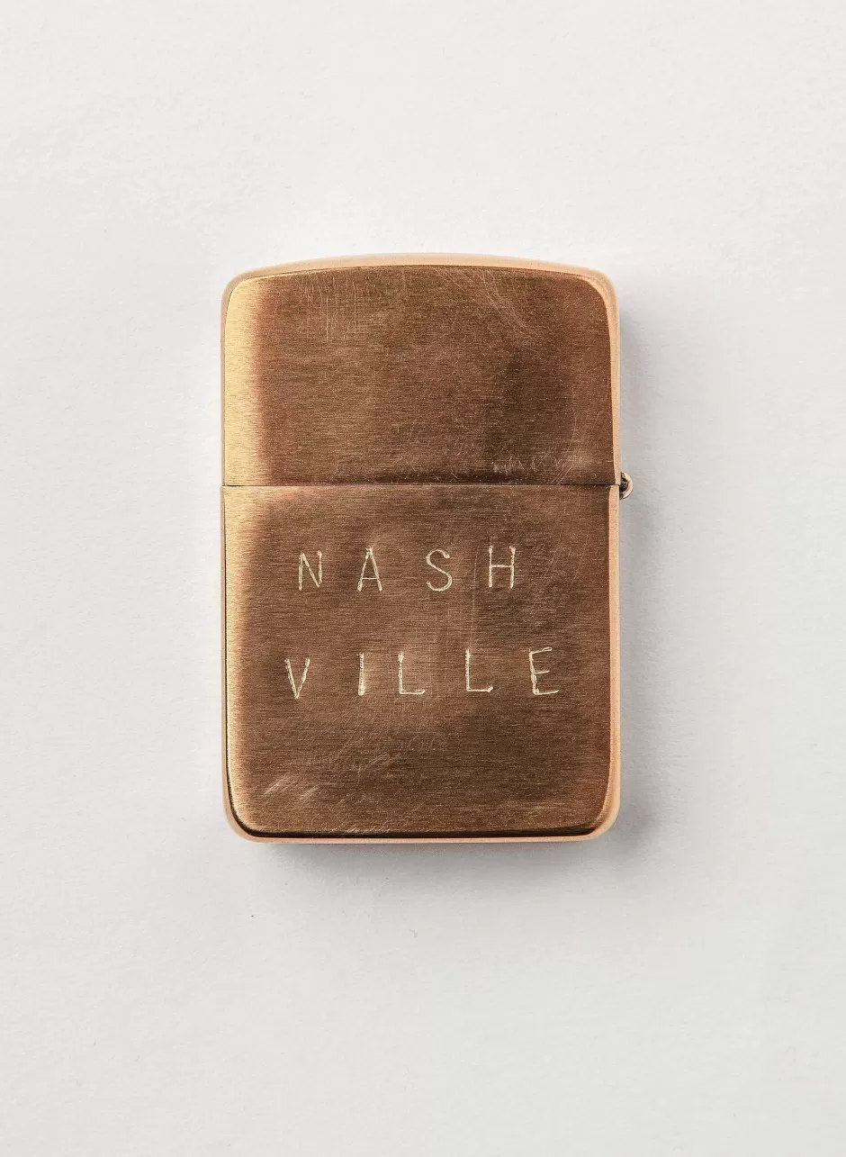 Hand Stamped "Nashville" Zippo*imogene+willie Clearance