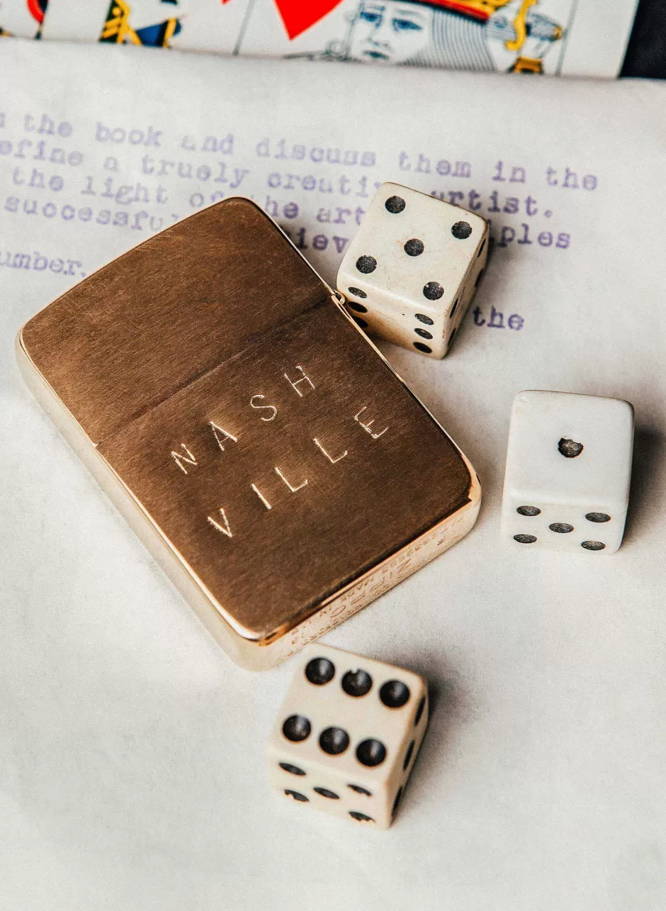 Hand Stamped "Nashville" Zippo*imogene+willie Clearance