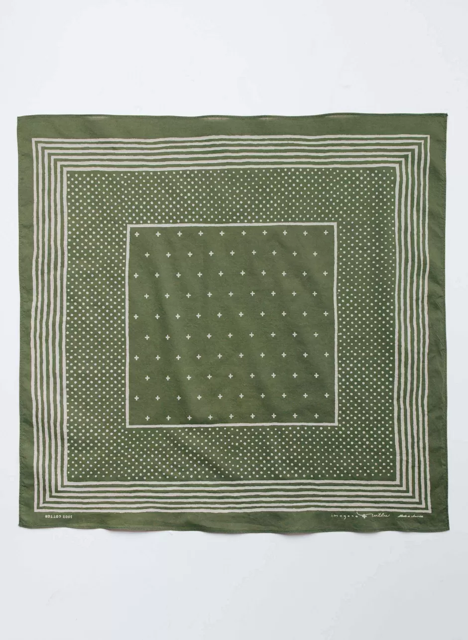 I+W Vintage Olive Bandana V2*imogene+willie Cheap