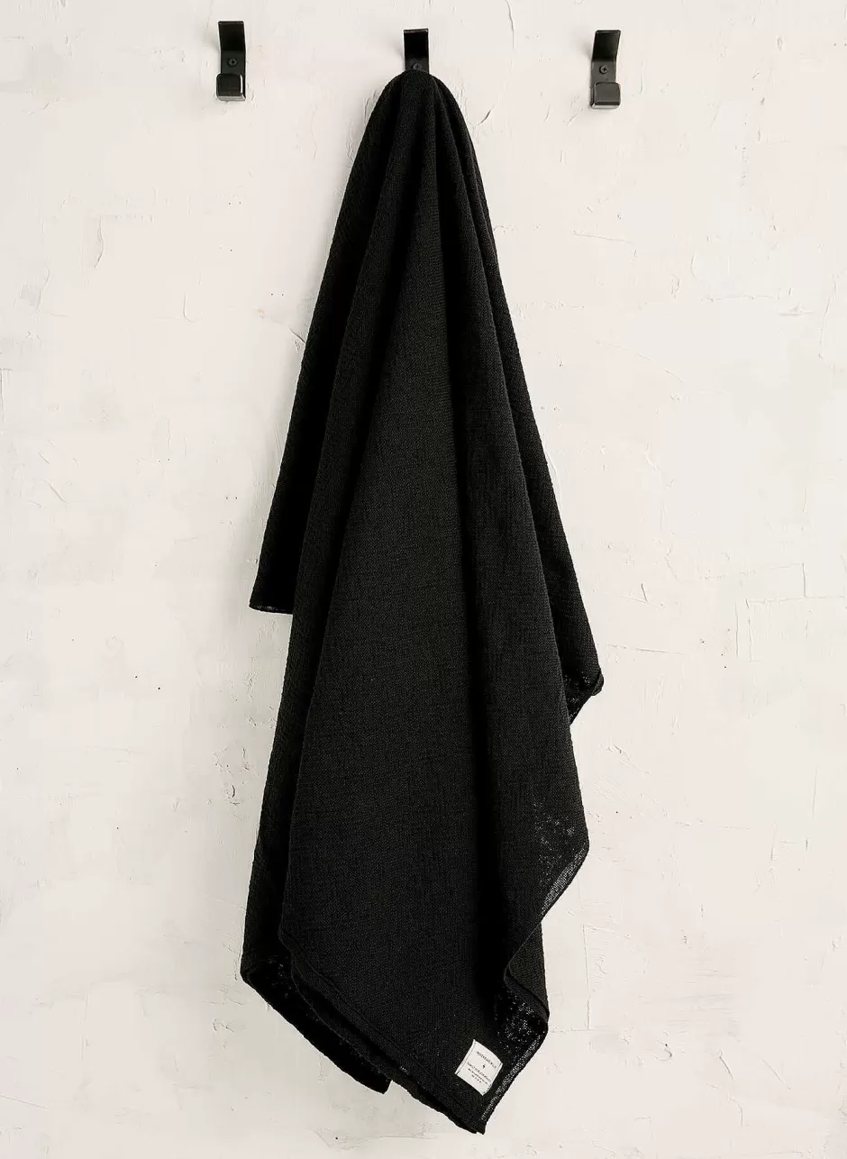I+W X Family Heirloom Weavers Cotton Throw In Black*imogene+willie Clearance