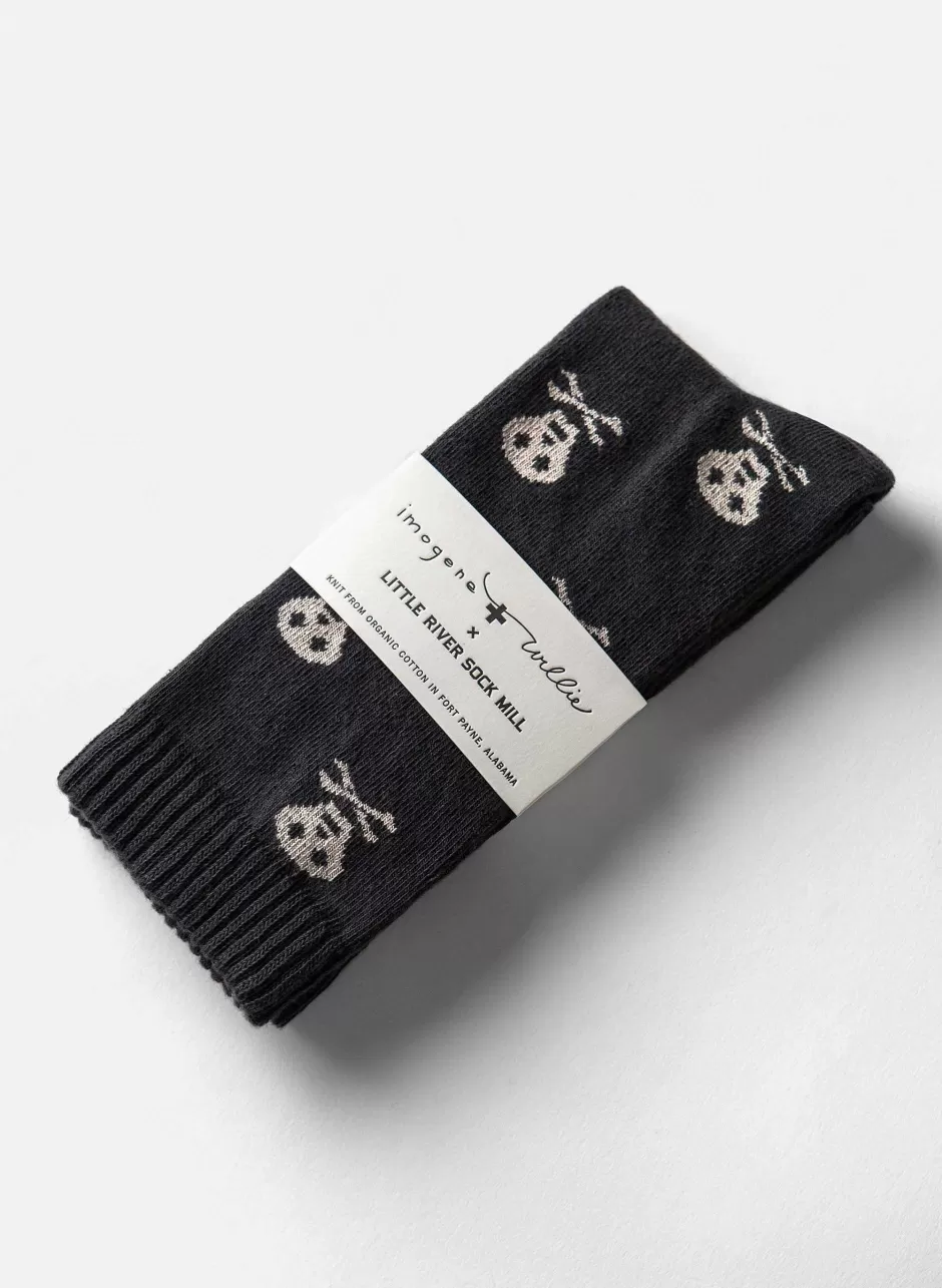 Skull Sock In Charcoal*imogene+willie Store
