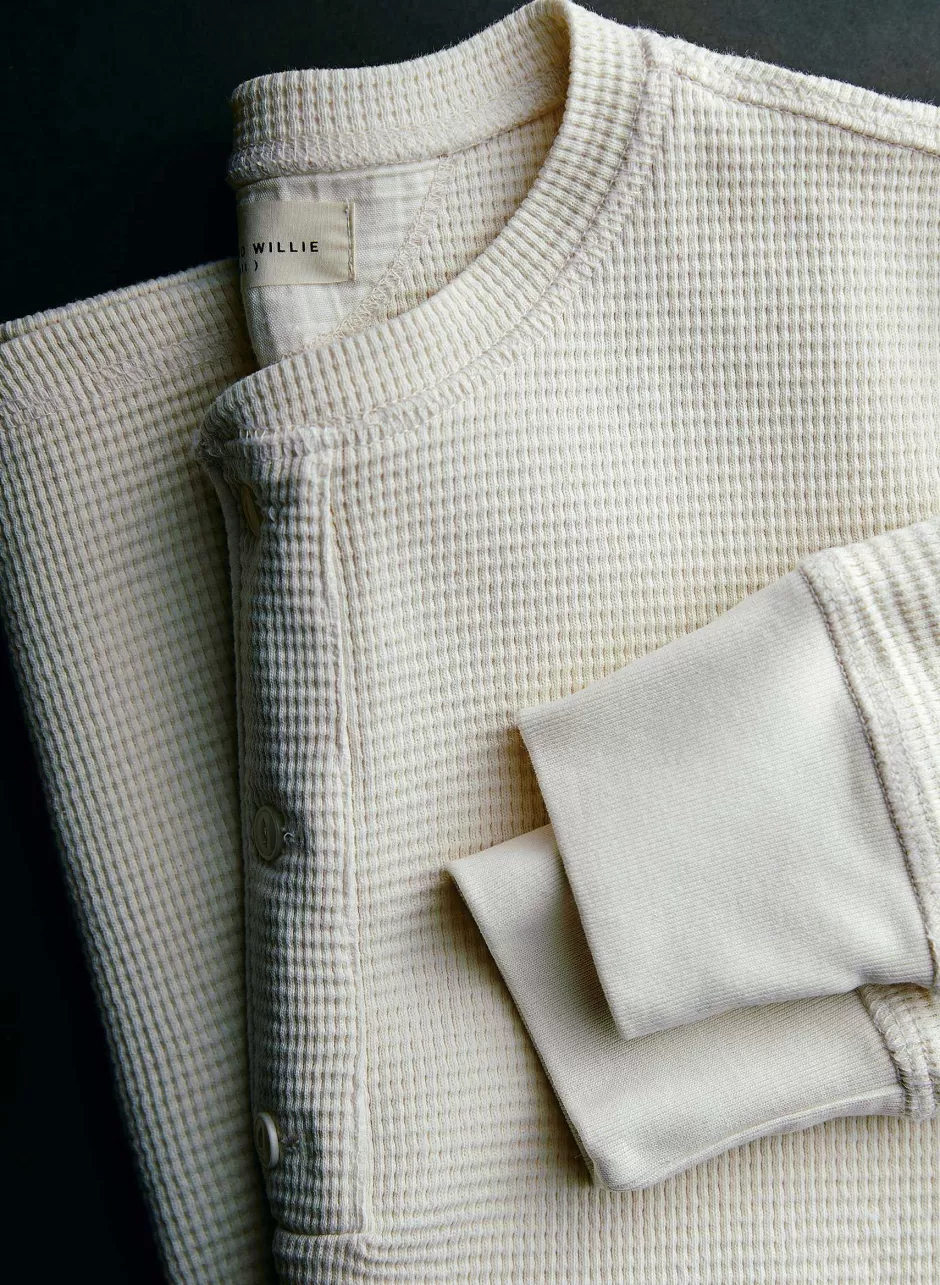The Knit Waffle Henley In Vintage White*imogene+willie Online