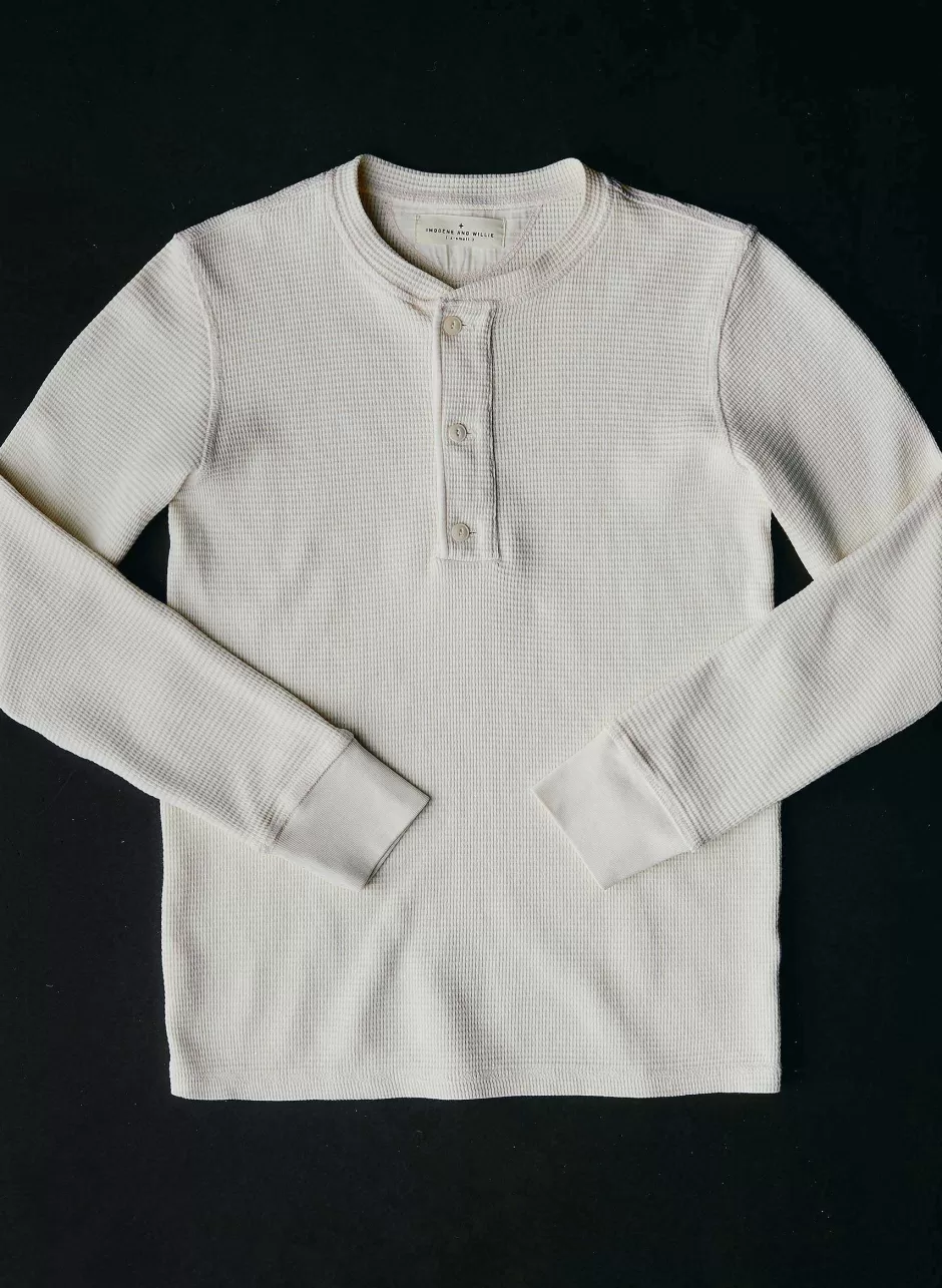 The Knit Waffle Henley In Vintage White*imogene+willie Online