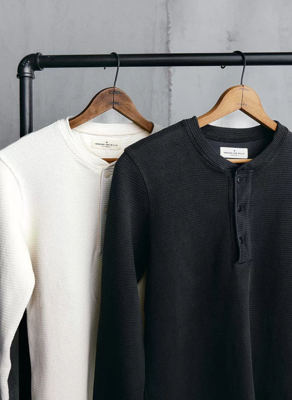 The Knit Waffle Henley In Vintage White*imogene+willie Online