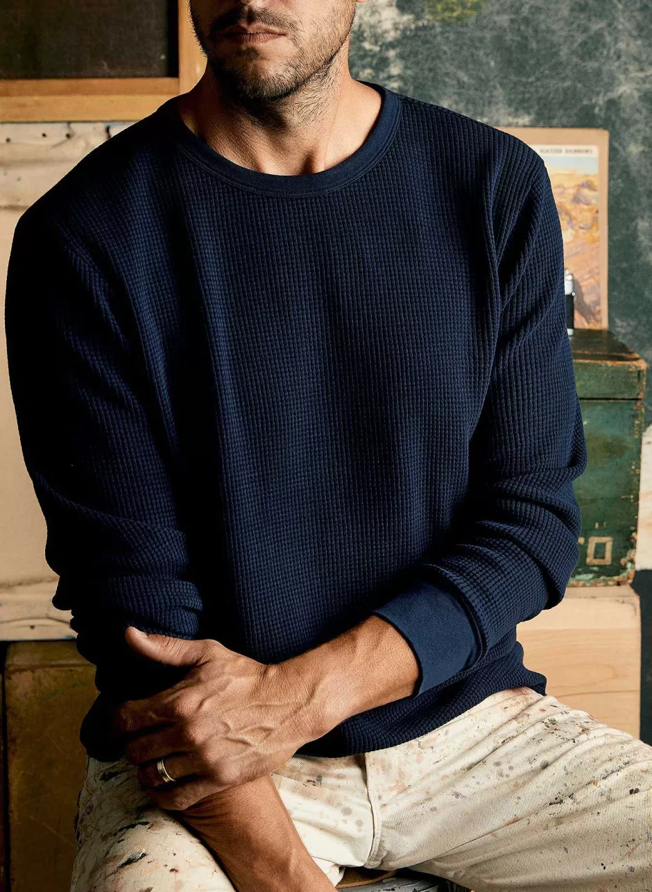 The Long Sleeve Thermal Crew In Northwest Blue*imogene+willie Discount