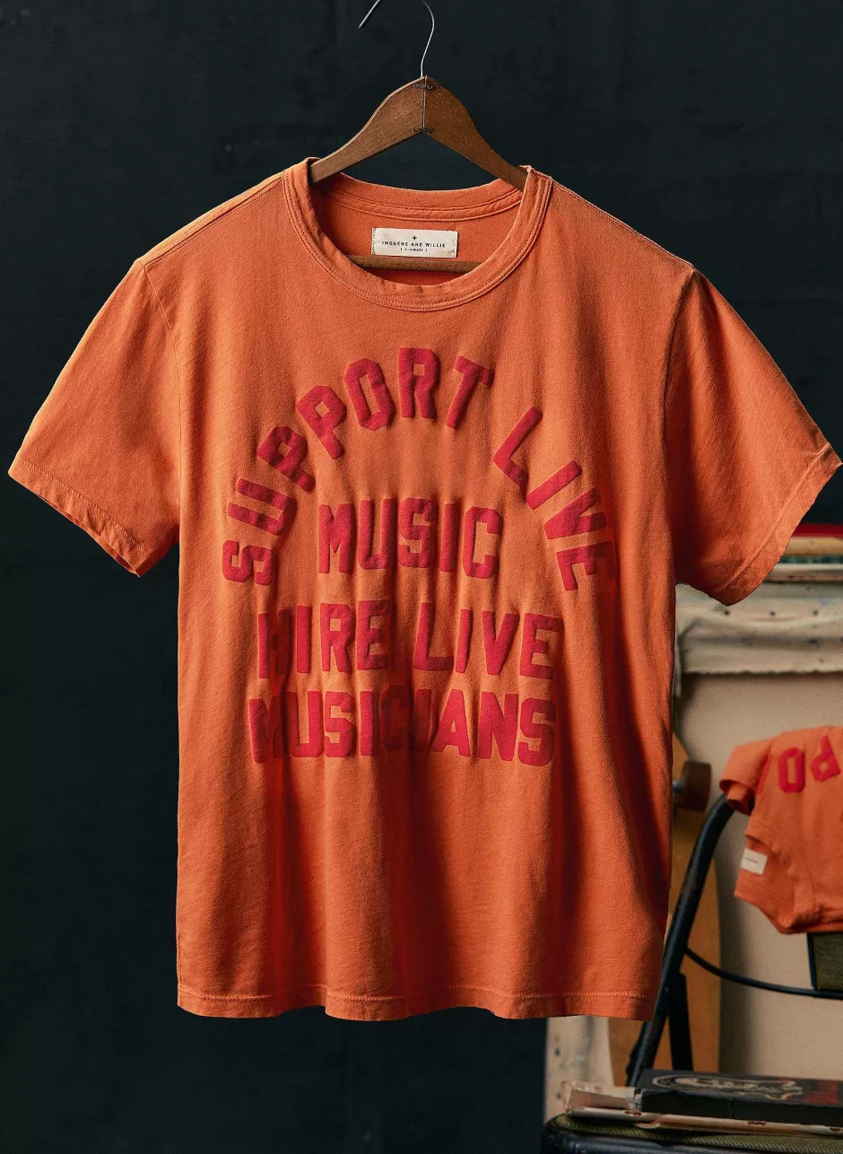 The "Support Live Music" Tee In Orange*imogene+willie Sale