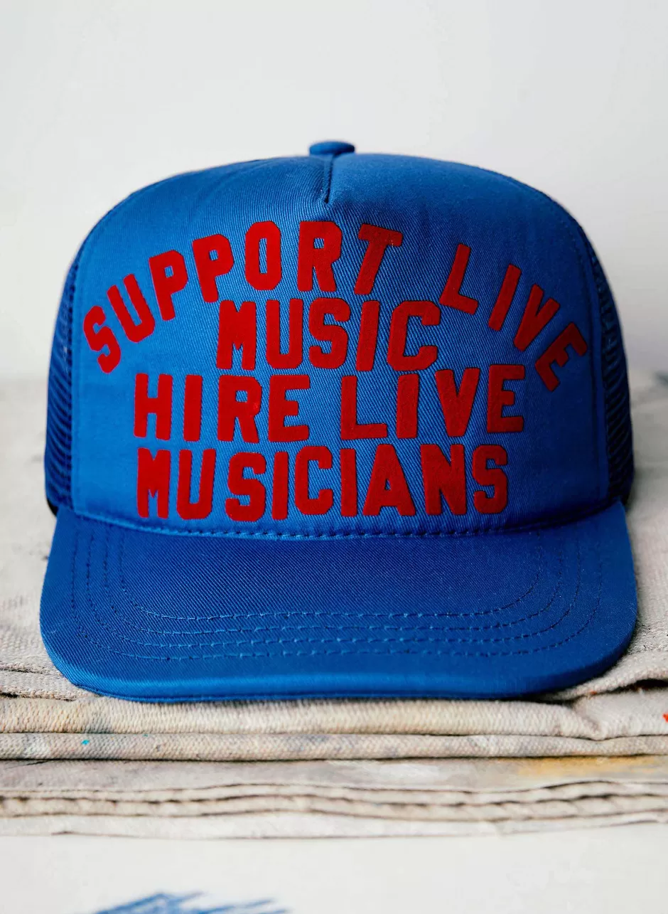 The "Support Live Music" Trucker In Blue*imogene+willie Fashion
