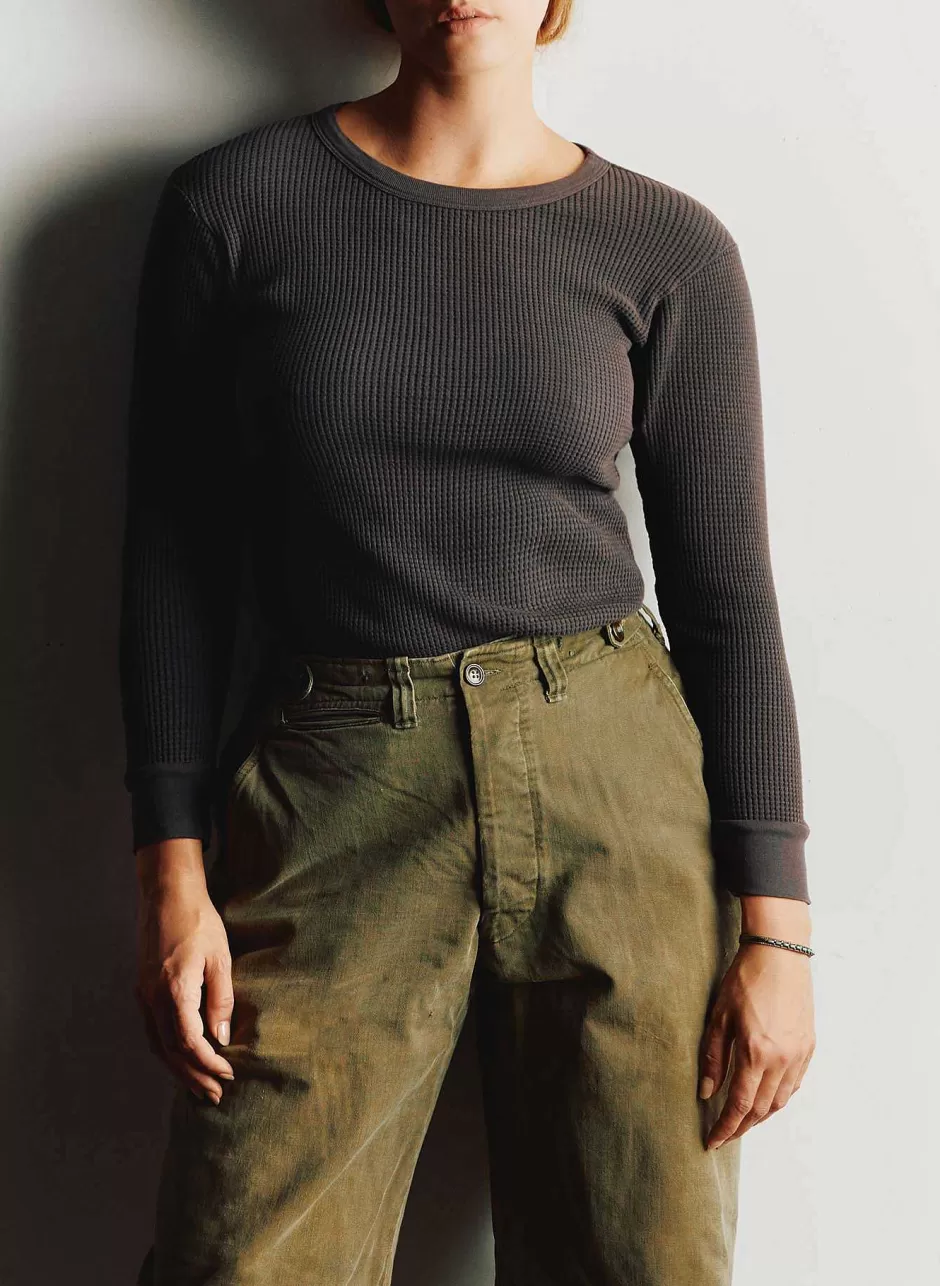 The Waffle Thermal Crew In Faded Black*imogene+willie Clearance